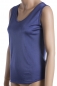 Preview: Top, V-Ausschn., 100% Seide, Interlock, Blau, S