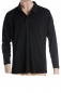 Preview: Poloshirt, Langarm, 100% Seide, Interlock, Schwarz, M