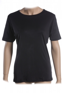 Damen T-Shirt, RH, 100% Seide, Schwarz, S, 36/38