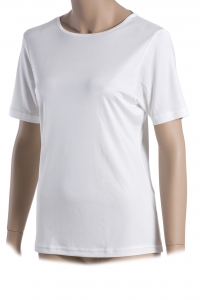 Damen T-Shirt, RH, 100% Seide, Weiss, XL, 46/48