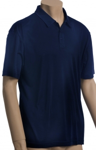Poloshirt, Kurzarm, 100% Seide, Interlock, Blau, M