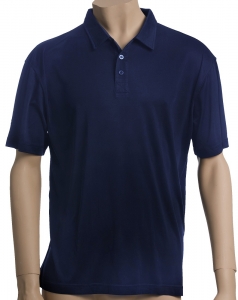 Poloshirt, Kurzarm, 100% Seide, Interlock, Blau, M