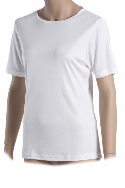 Damen T-Shirt, RH, 100% Seide, Weiss, M, 40/42