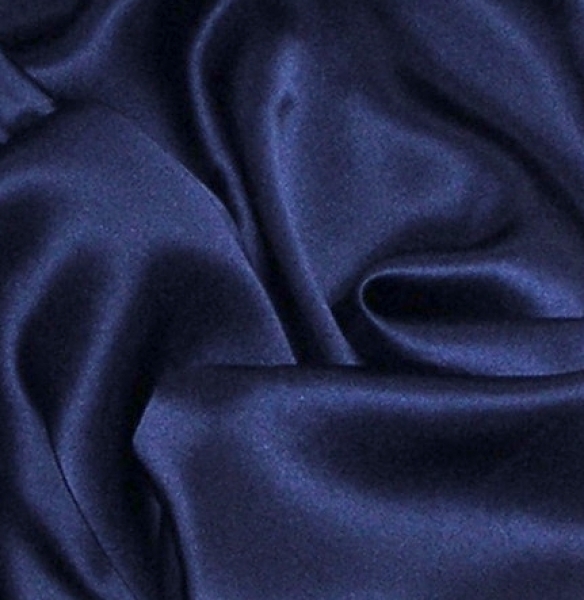 Negligé, 100% Seide, Dunkelblau, XL, 46/48